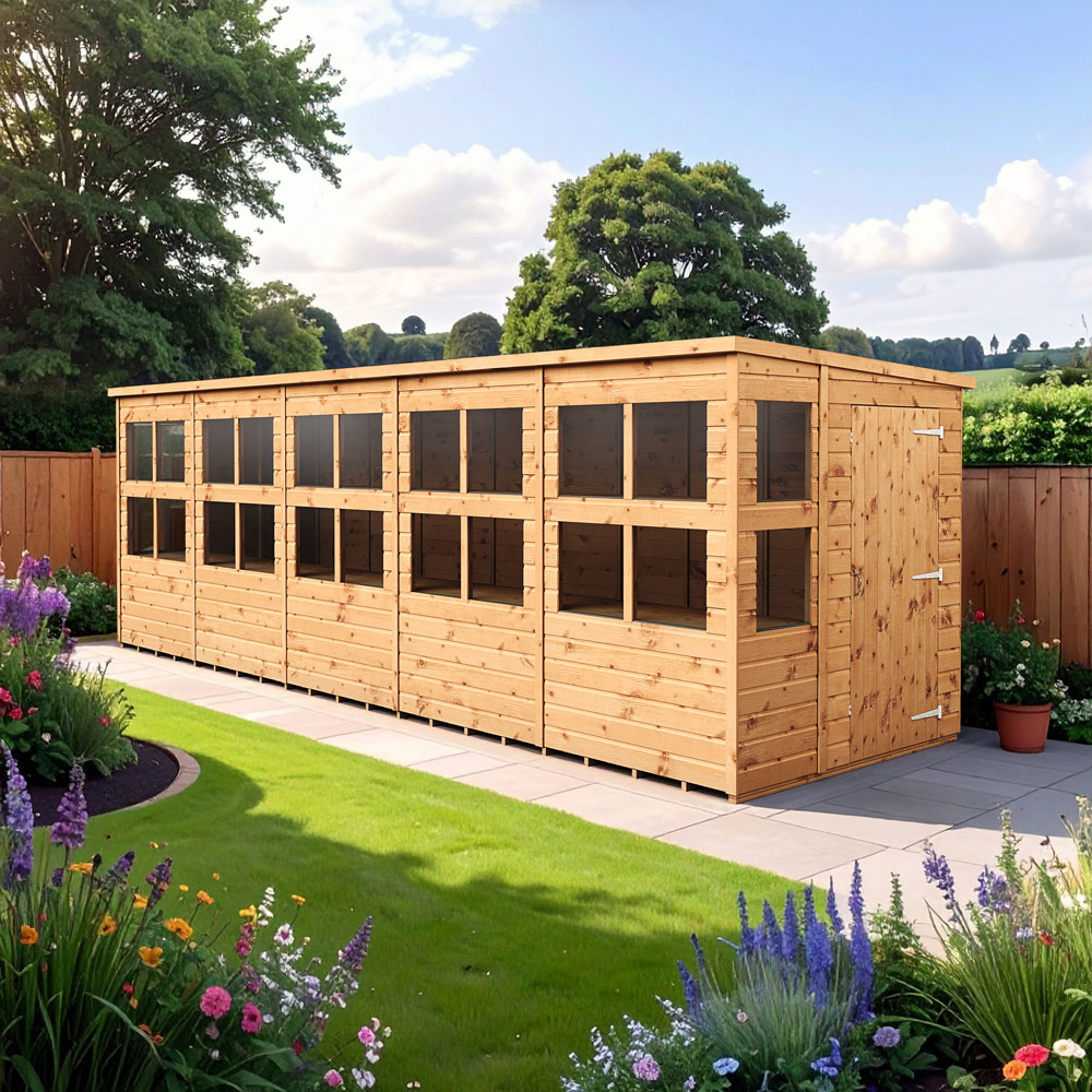 Empire Sheds 20 x 6ft Tongue and Groove Pent Potting Garden Shed Image 2