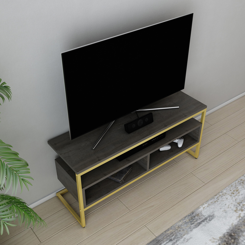 Decorotika Merrion 3 Shelf Gold Wenge TV Stand for 50 inch TV Image 6