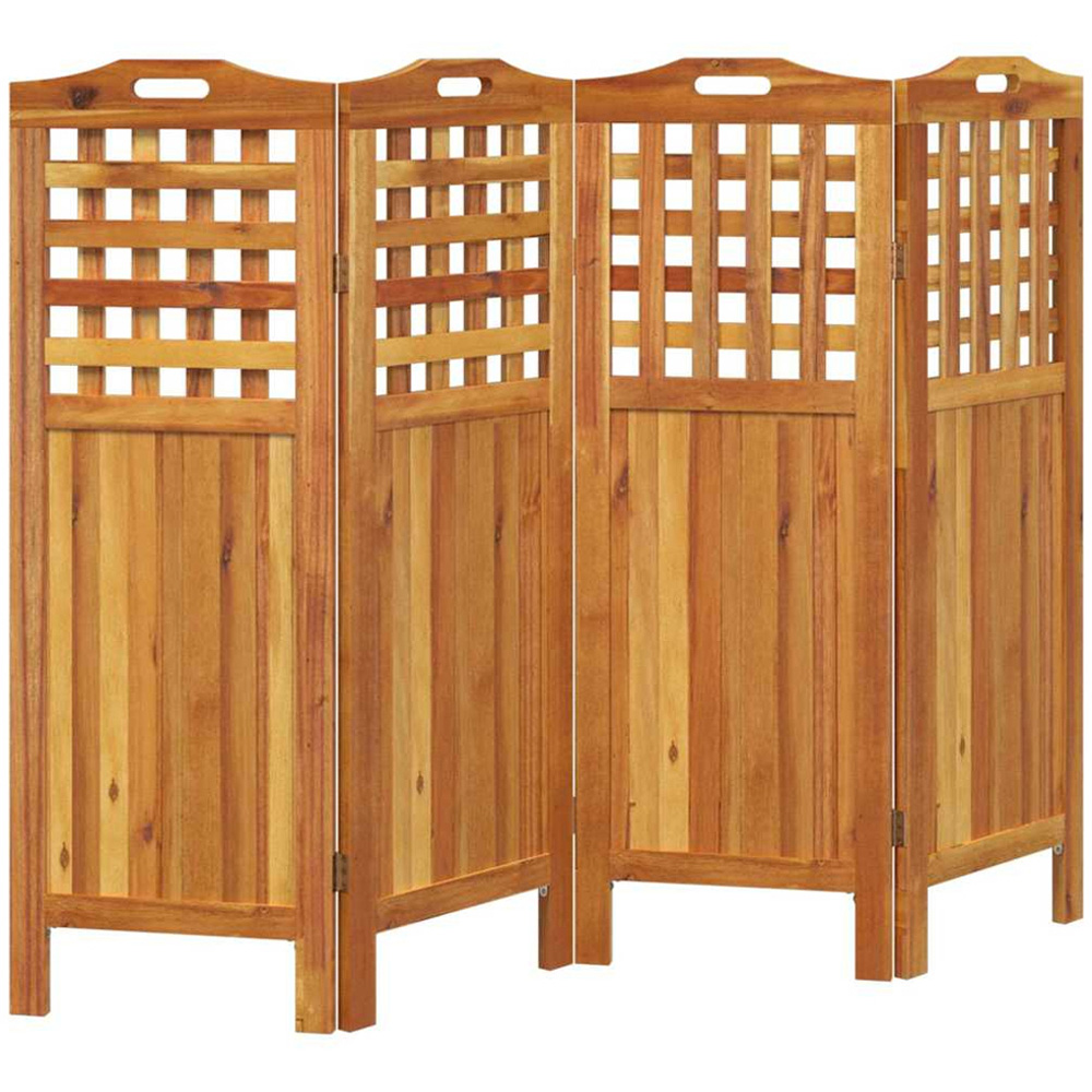 vidaXL 4 Panel Brown Acacia Wood Room Divider 115 x 2 x 162cm Image 4