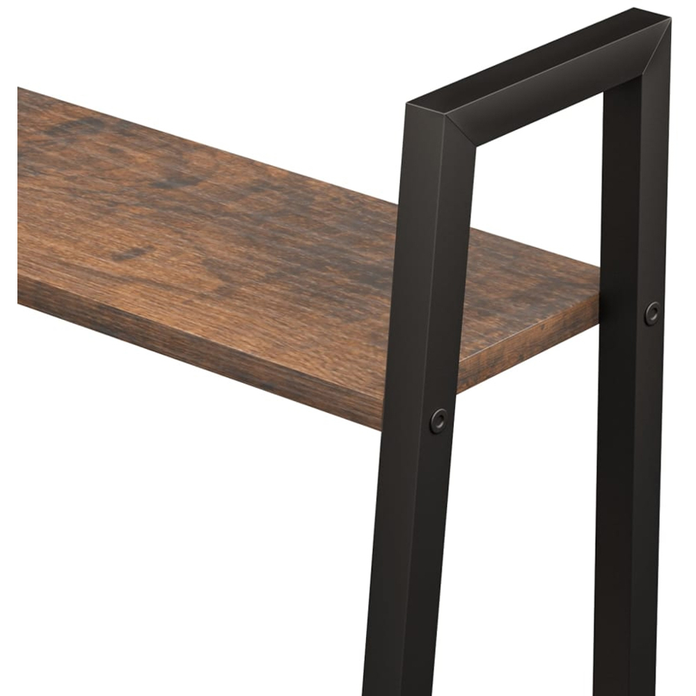 vidaXL 4-Tier Dark Brown and Black Standing Shelf Image 5