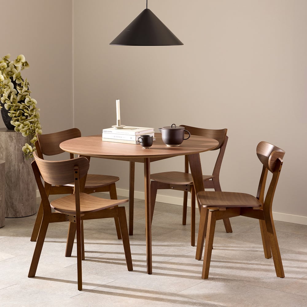 Florence Roxby 4 Seater 120cm Round Dining Table Walnut Image 9