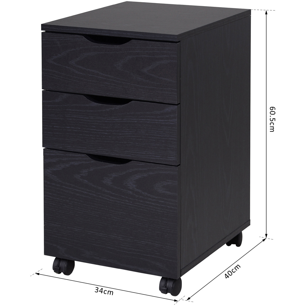 HOMCOM 3 Drawer Filing Cabinet with Wheels Image 8