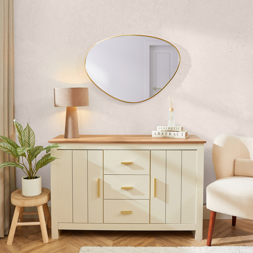 Gold Framed Organic Wall Mirror - Gold Image 8