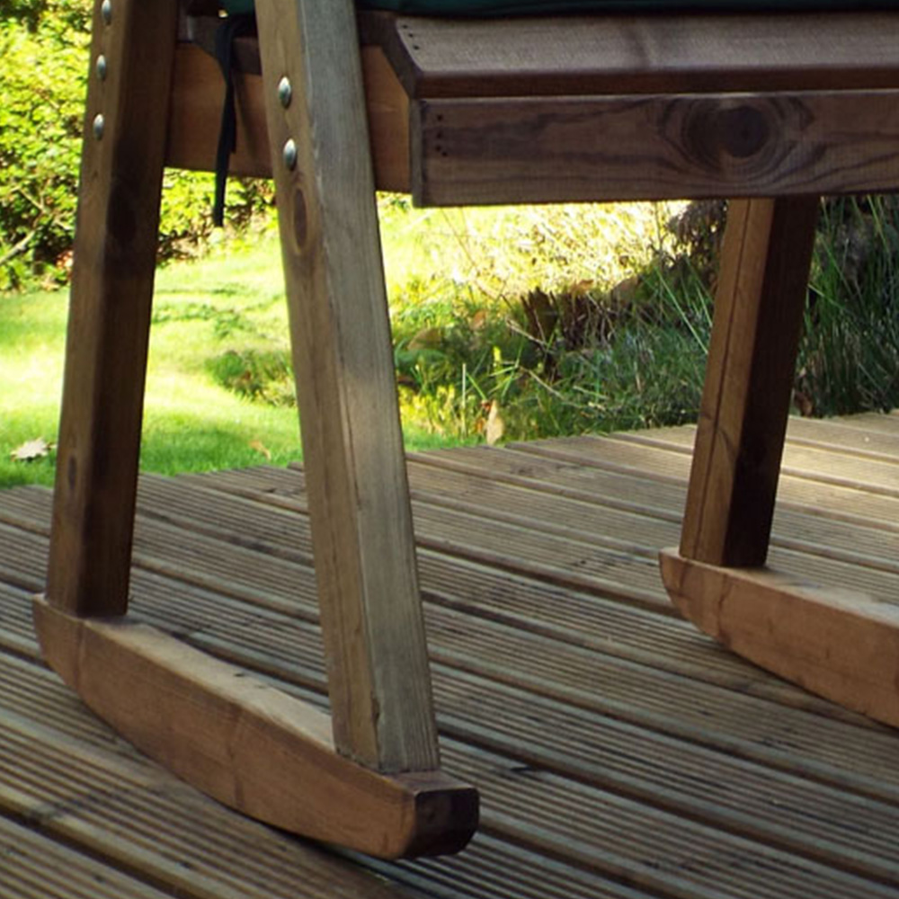 Charles Taylor Outdoor Rocker Chair with Green Cushion and Fitted Cover Image 3