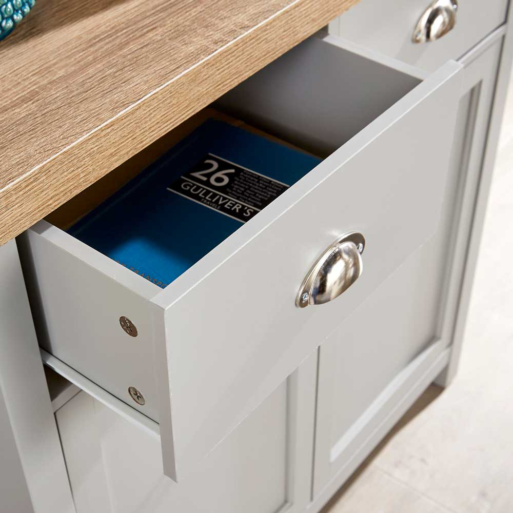 Home Source Avon 2 Door 2 Drawer Grey Cupboard Image 4