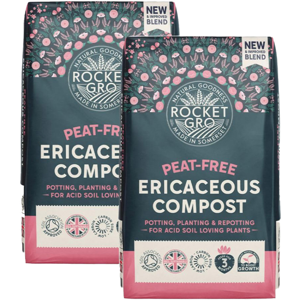 Thompson & Morgan Rocket Gro Ericaceous Compost 40L 2 Pack Image 1