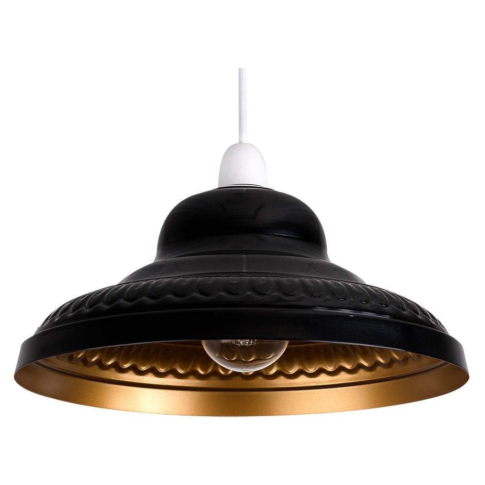 ValueLights Delta Black and Gold Pendant Shade Image 1