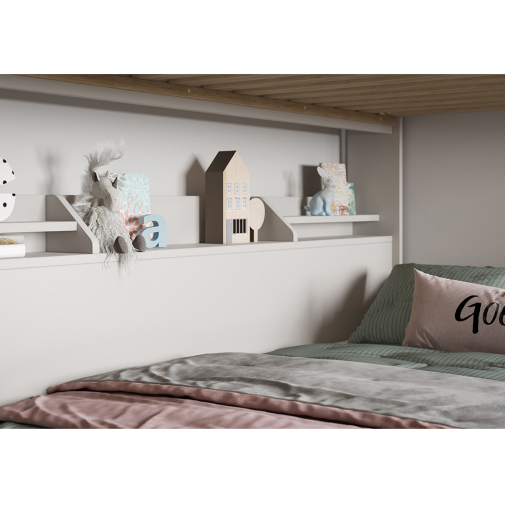 Flair Slick Triple Sleeper White Staircase Bunk Bed Image 4