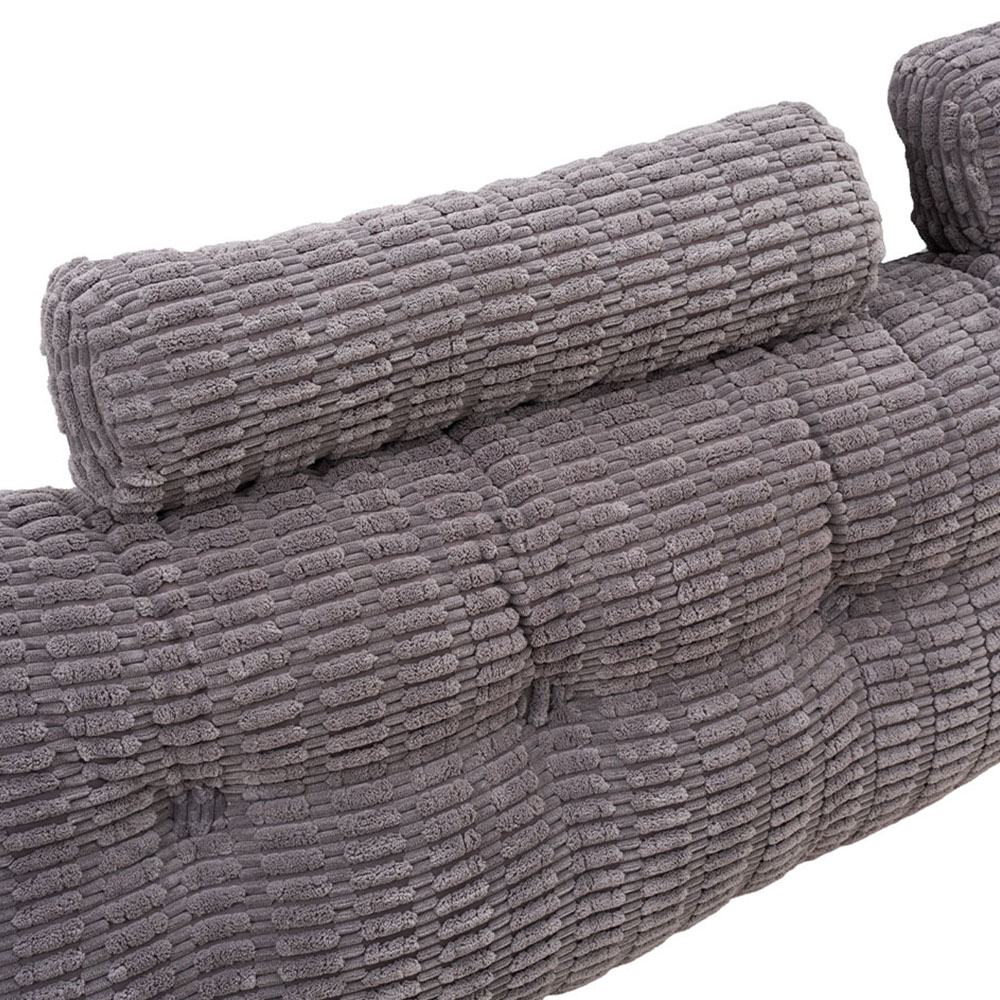 Living and Home Dark Grey Wedge Headboard Pillow with 2 Backrest Support Cushion 67 x 180cm Image 3