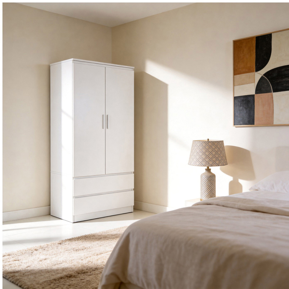 Luca Tall Wardrobe White Image 5