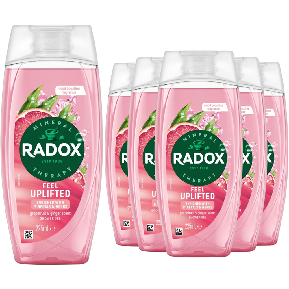 Radox Feel Uplifted Grapefruit and Ginger Scent Shower Gel 225ml 6 Pack Image 1