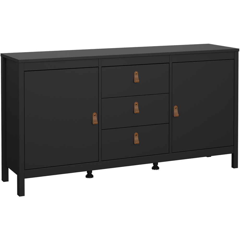 Florence Barcelona 2 Door 3 Drawer Matt Black Sideboard Image 2