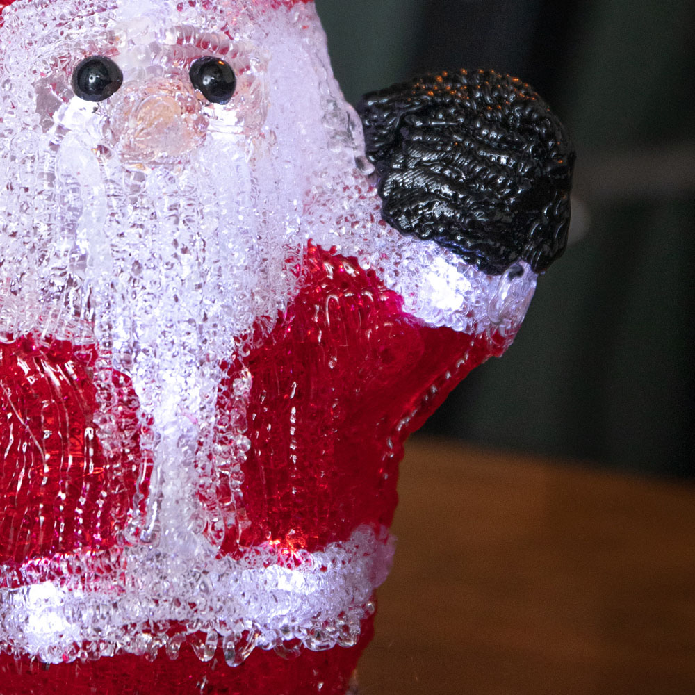 Samuel Alexander Cool White LED Light Up Ice Santa Christmas Decoration 16cm Image 4