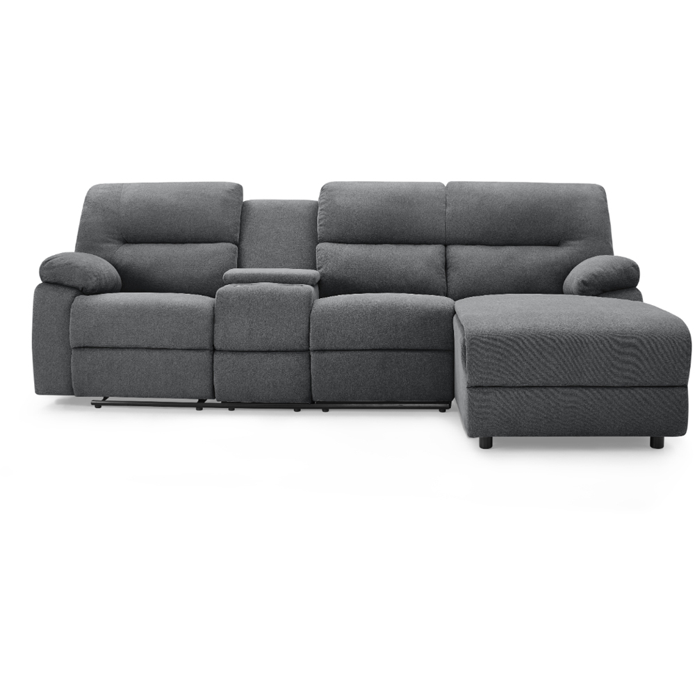 Home Detail Jacob 3 Seater Dark Grey Right Hand Chaise Manual Recliner Sofa Image 3