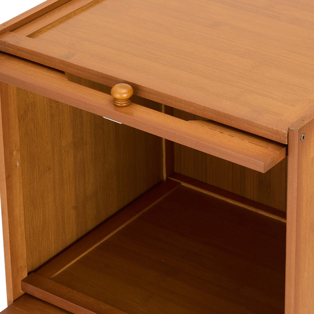 Living and Home 4 Acrylic Door Brown Bamboo Bookcase Image 3