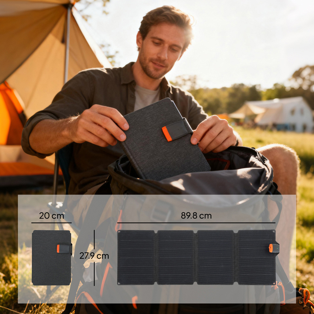 HOMCOM Type-C to USB-A Charging Port Portable Solar Panel 36W Image 9