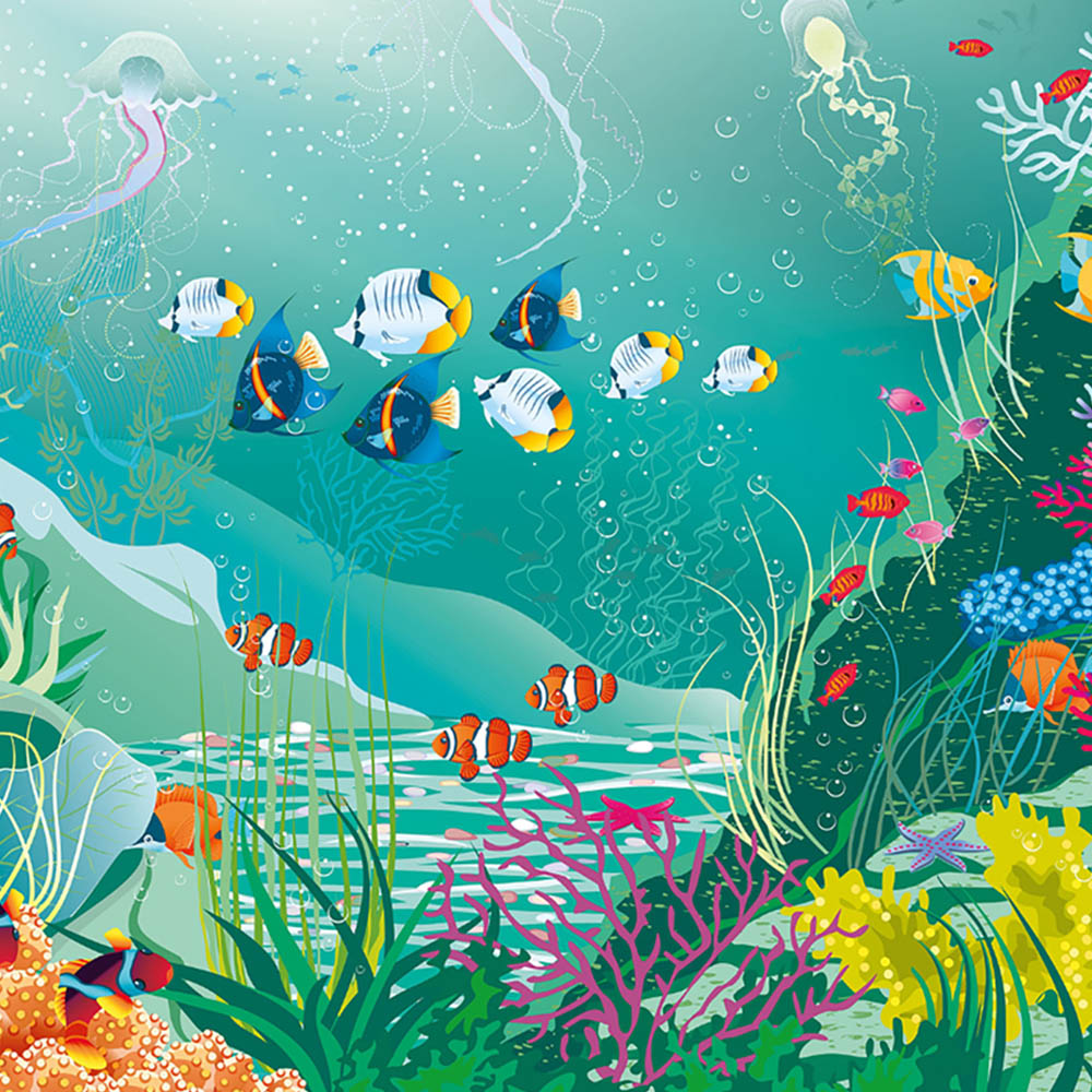 Origin Murals Tractors And Diggers Blue Wall Mural Image 2