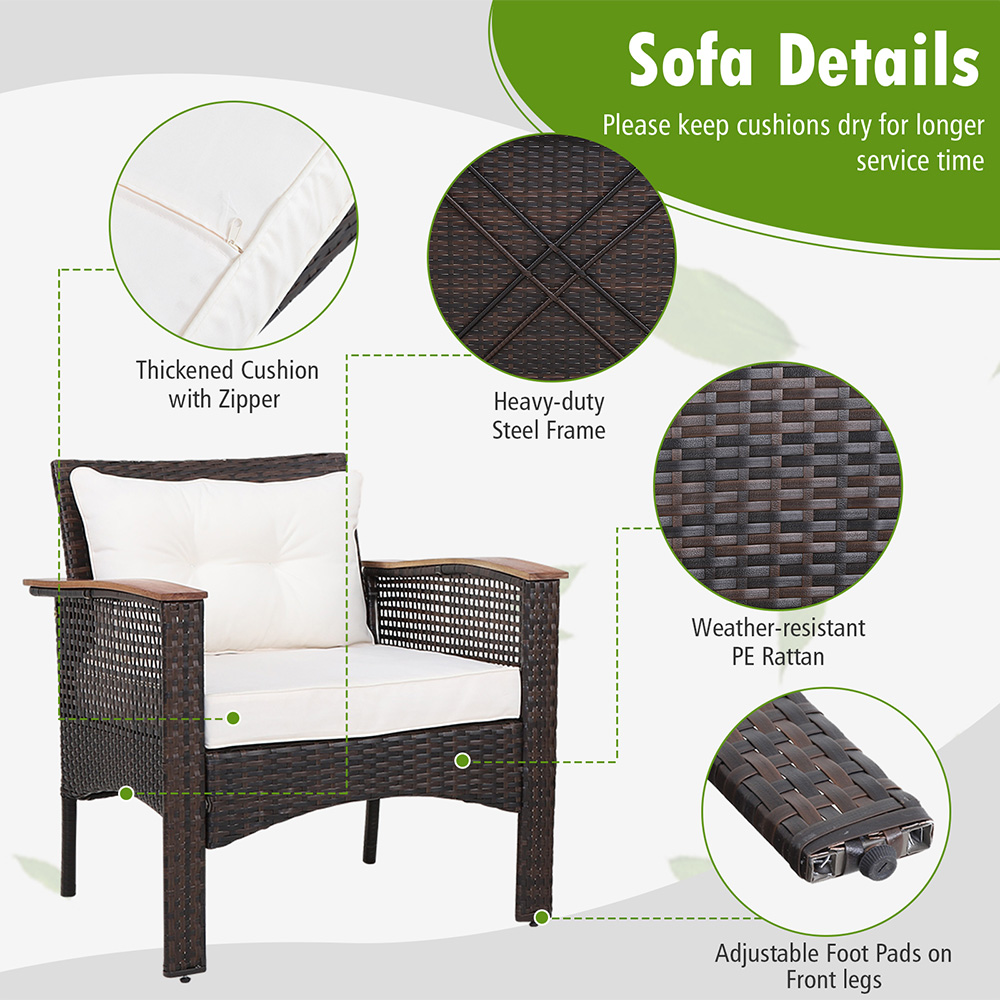 Costway 2 Seater PE Rattan Bistro Set Image 7