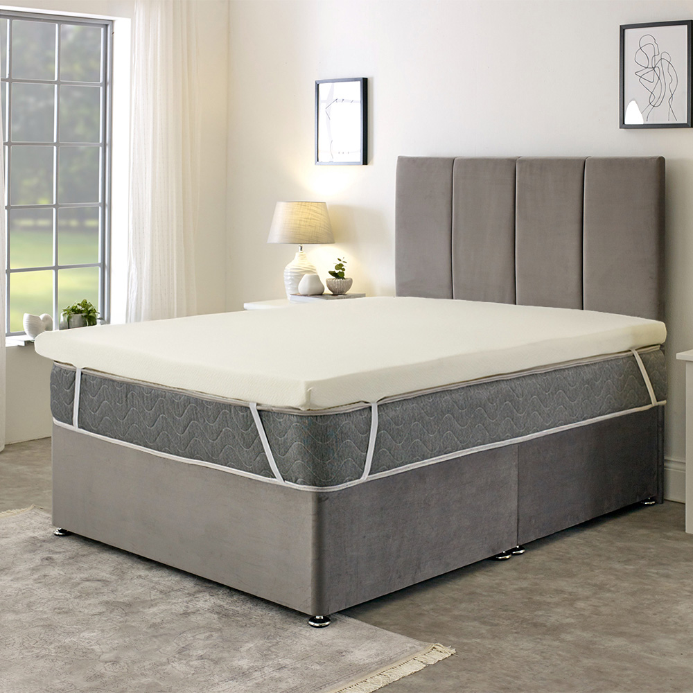 Starlight Beds Super King Size Memory Foam Mattress Topper with Elastic Straps 1 inch Image 2