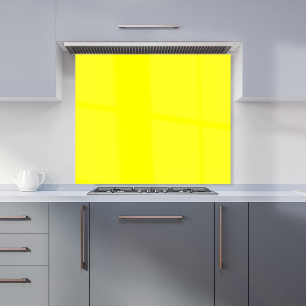 Warren Reed Designer Sunshine Yellow Glass Kitchen Splashback 75 x 90cm Image 1