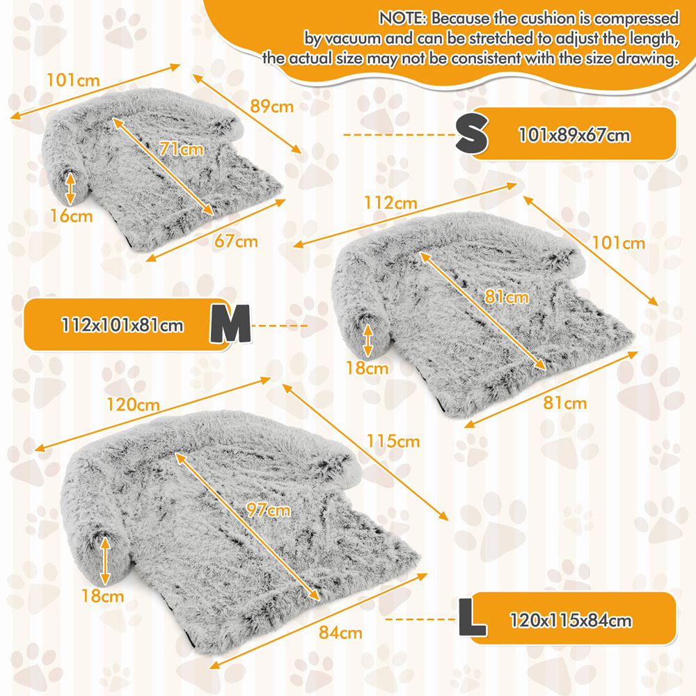 Costway White Small Fluffy Dog Mat Couch Cover Protector with Anti Slip Bottom Image 9
