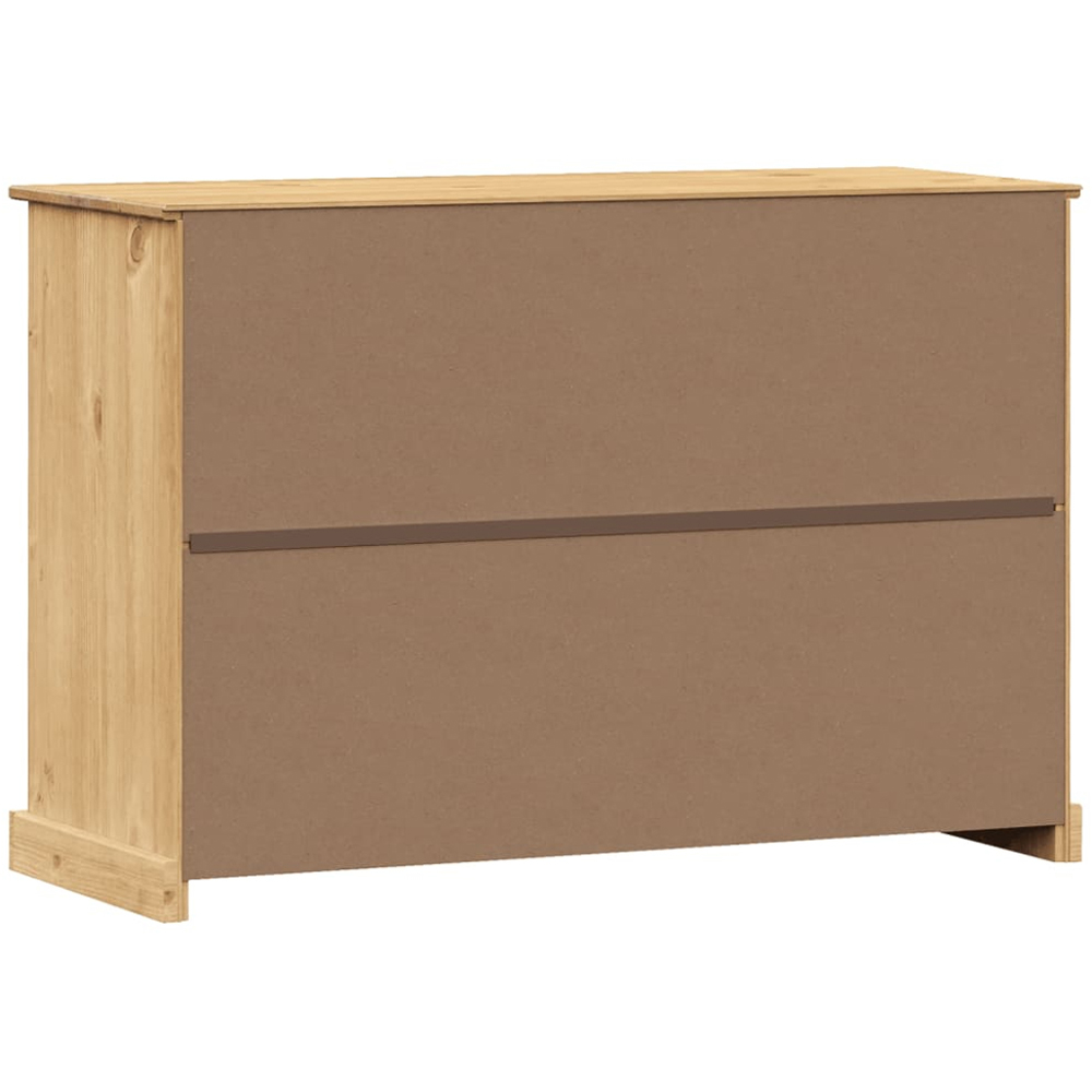 vidaXL Vigo 3 Door 3 Drawer Brown Solid Pine Wood Sideboard Image 7