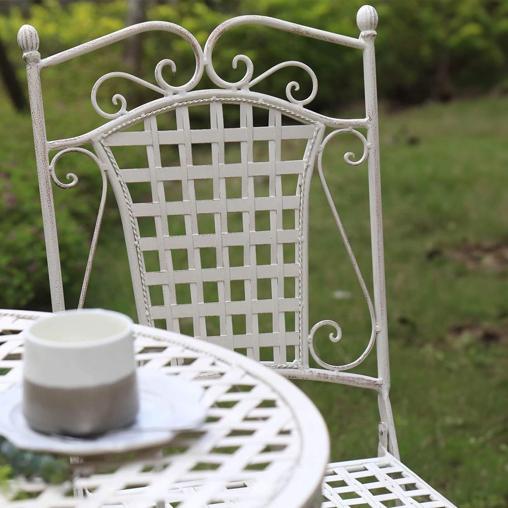 Glamhaus Seville 2 Seater Bistro Set Antique Cream Image 5