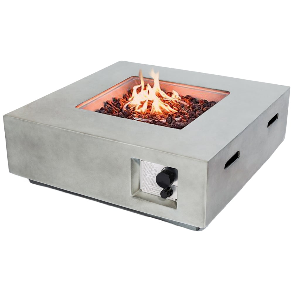 MDA Designs Loki Light Stone Propane Outdoor Firepit Image 1