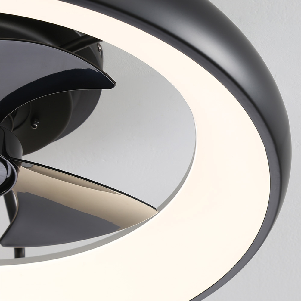 Living and Home Black Industrial Style Adjustable LED Ceiling Fan Light with App Control 20 inch Image 4