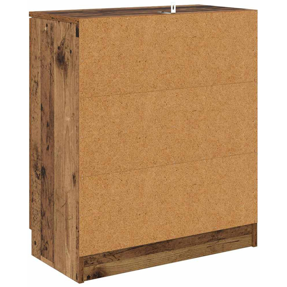 vidaXL 2 Door Single Drawer Old Wood Sideboard Set of 2 Image 9