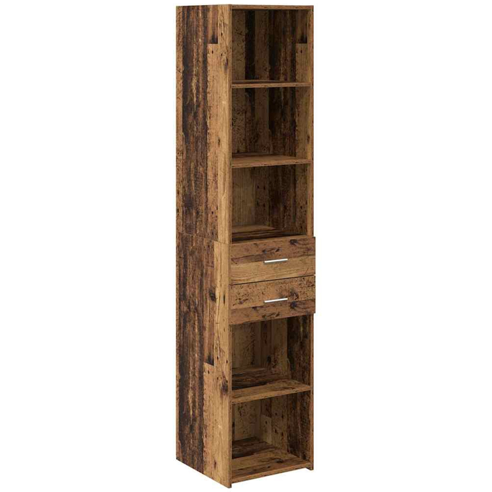 vidaXL 2 Drawer 5 Shelf Old Wood Highboard Image 2