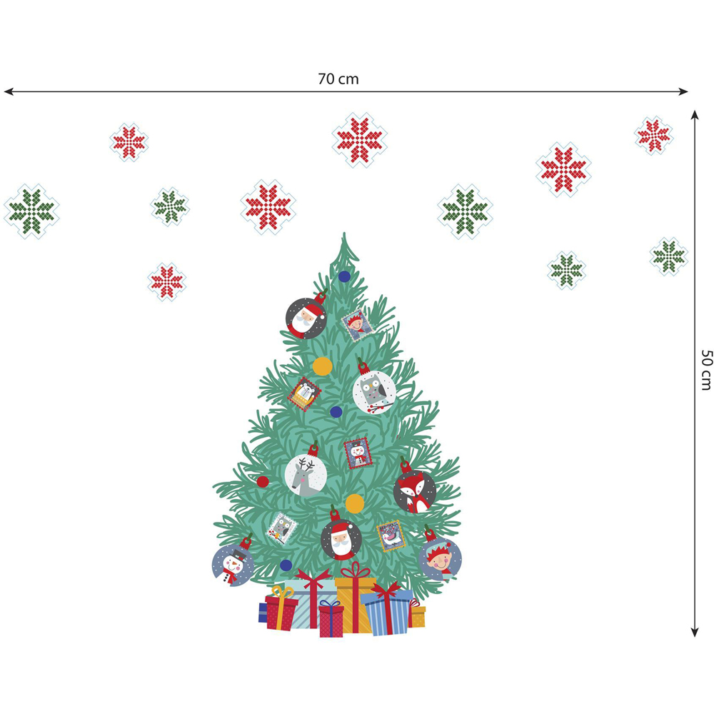 Walplus Bauble Christmas Tree Self Adhesive Wall Stickers 15 Piece Image 4