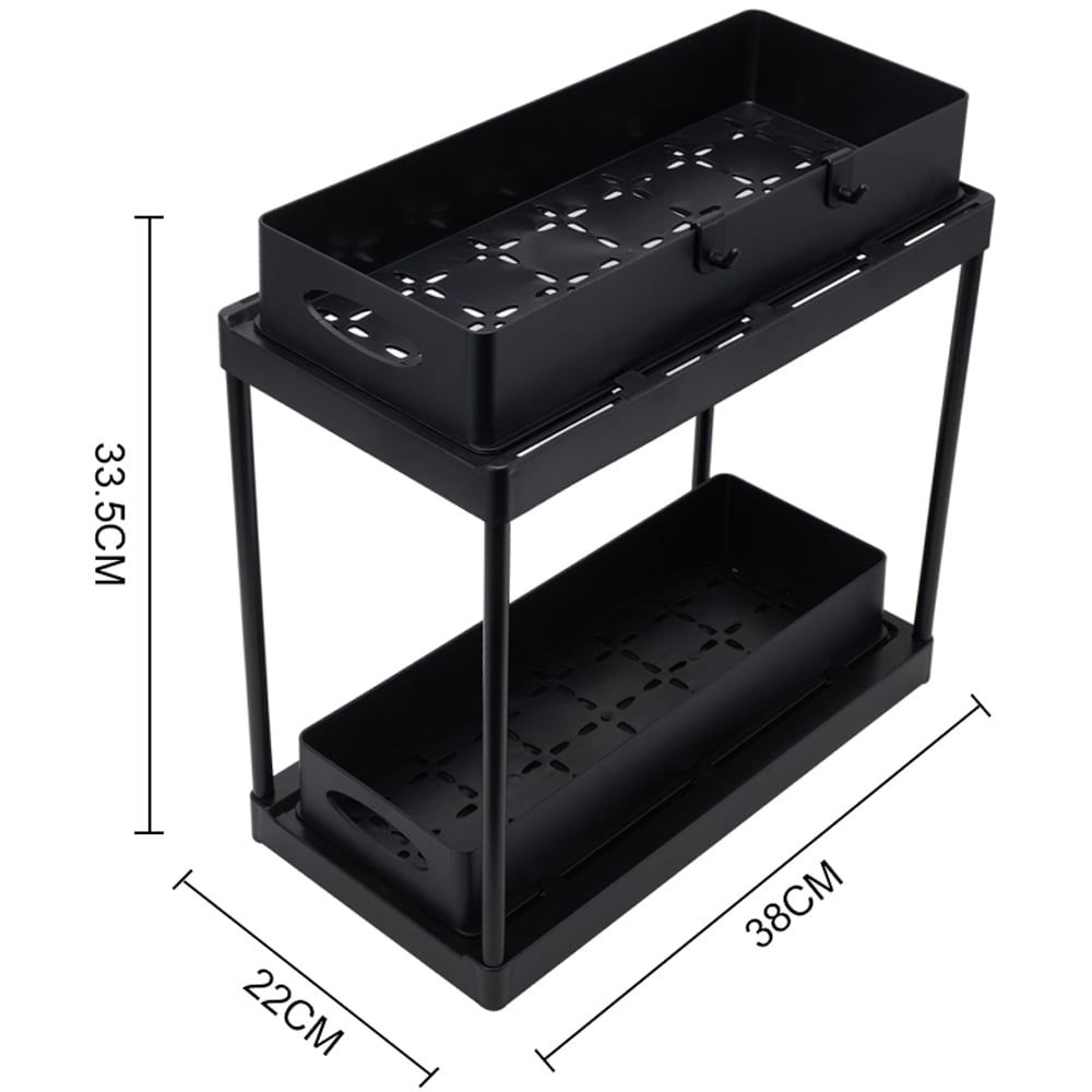 Living and Home 2 Tier Under Sink Pull Out Storage Baskets Image 8