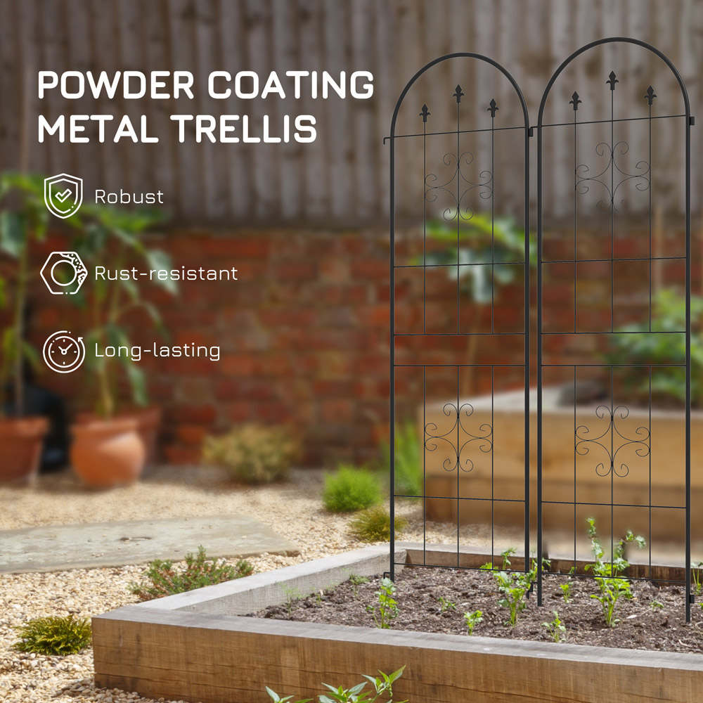 Outsunny 6 x 2ft Arrow Design Metal Trellis Set of 4 Image 6