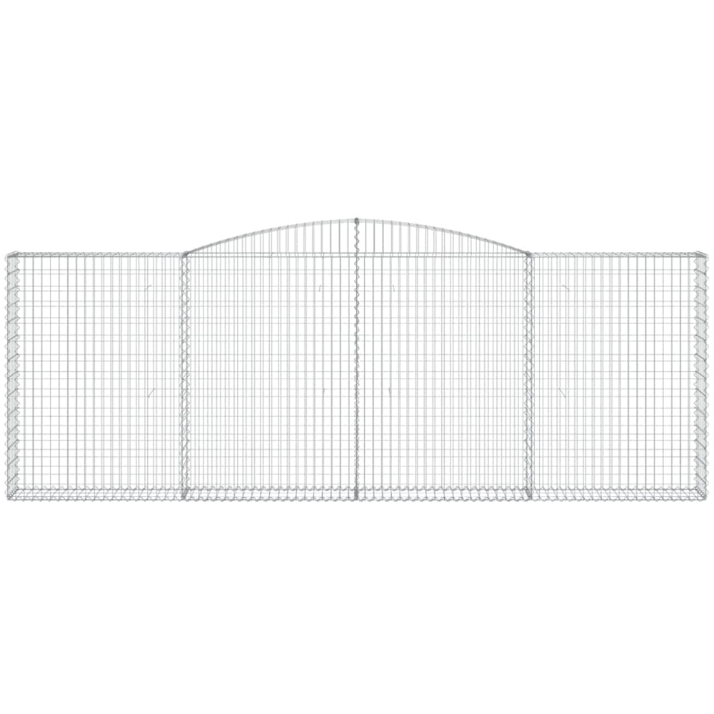 vidaXL Silver Galvanised Iron Arched Gabion Basket 400 x 30 x 140/160cm 3 Pack Image 4