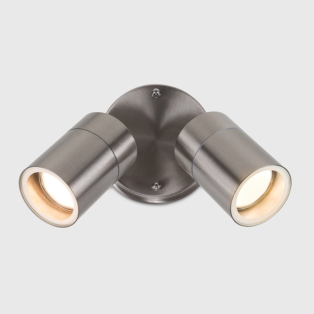 ValueLights Barrow Silver 2 Light Wall Spotlight Image 5