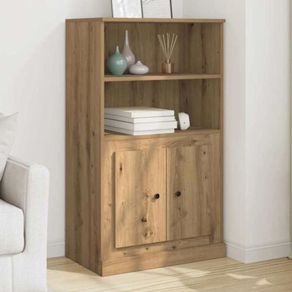 vidaXL 2 Door 2 Shelf Artisan Oak Highboard Image 1