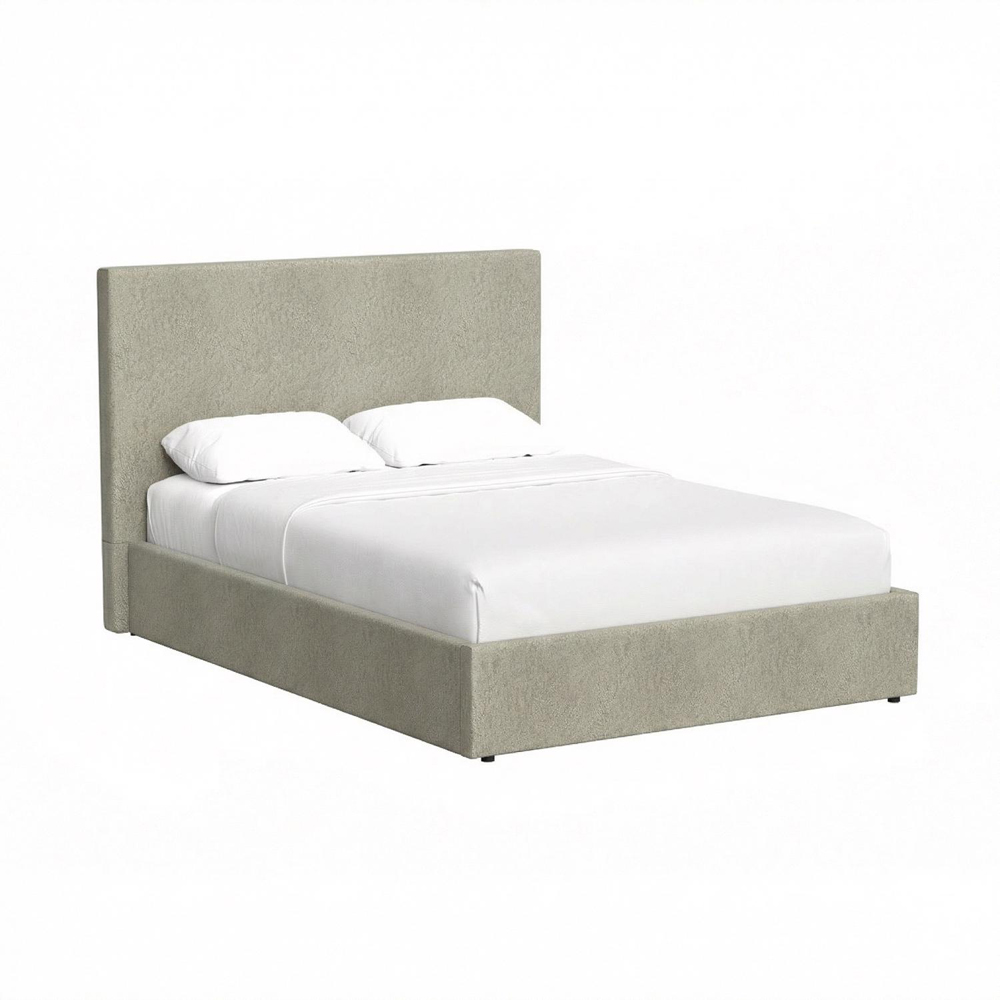 FWStyle Rufford Small Double Beige Sand Front Lift Ottoman Bed Frame with Padded Headboard Image 4