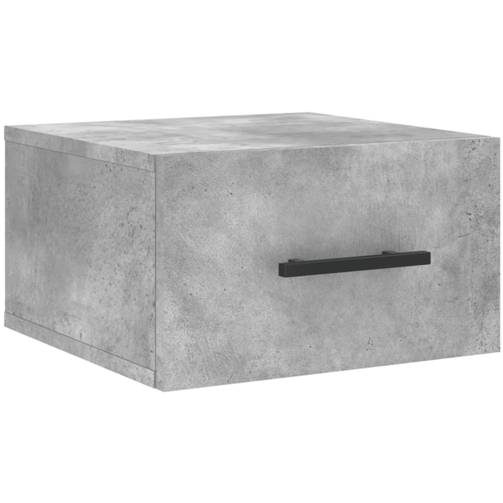 vidaXL Single Drawer Concrete Grey Wall Mounted Bedside Table Image 2
