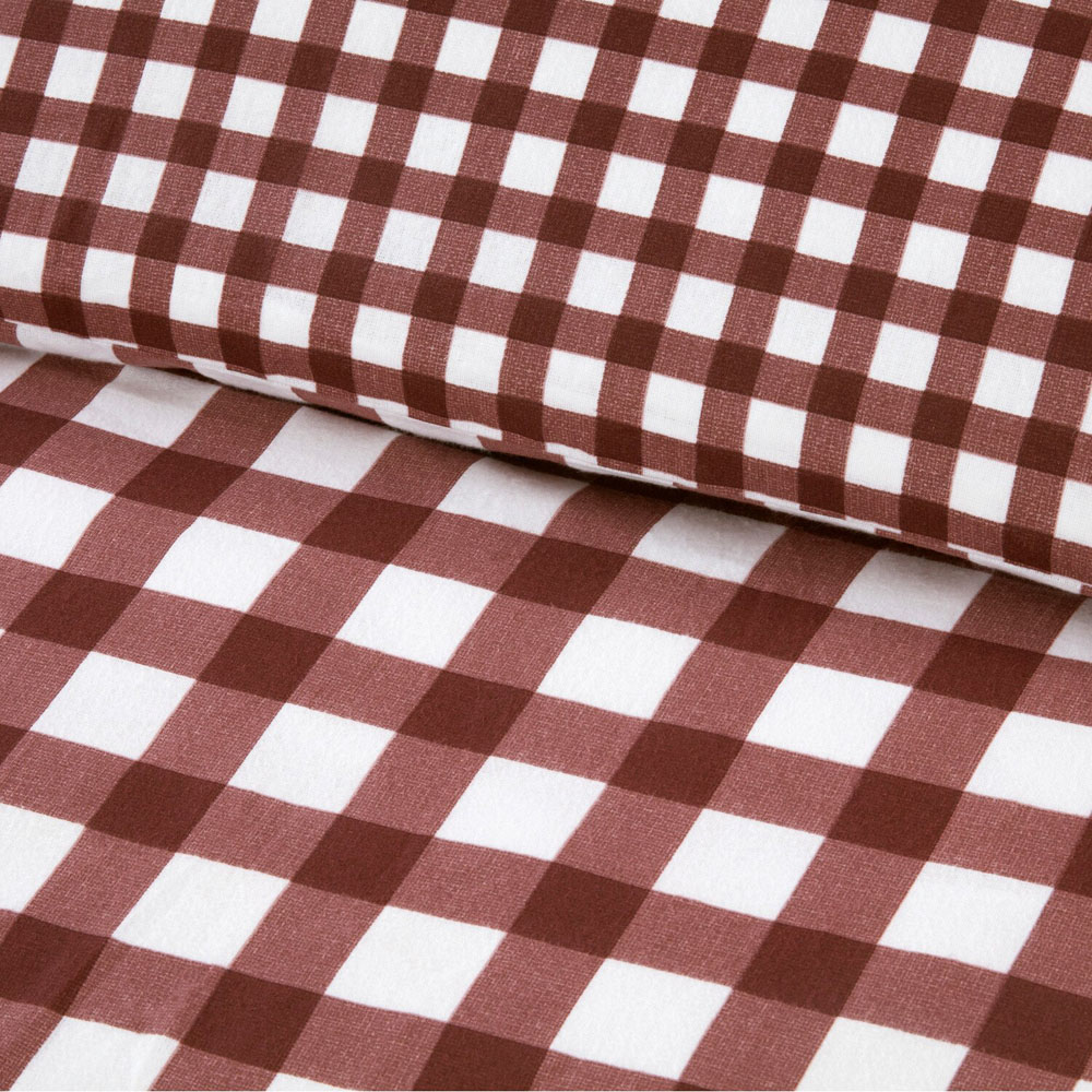 Catriona Gingham Duvet Set Burgundy Superking Image 4