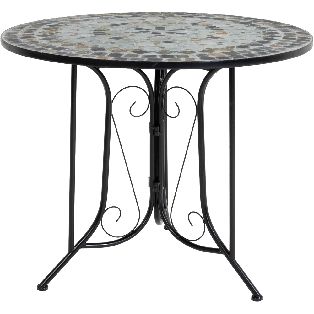 Charles Bentley 4 Seater Dining Set Blue Mosaic Image 5