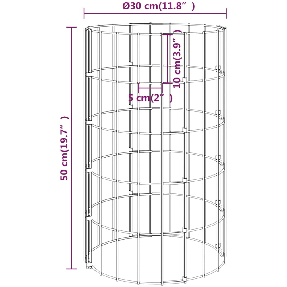 vidaXL 4 Piece Silver Galvanised Iron Gabion Raised Bed Set 30 x 50/100/150/200cm Image 4