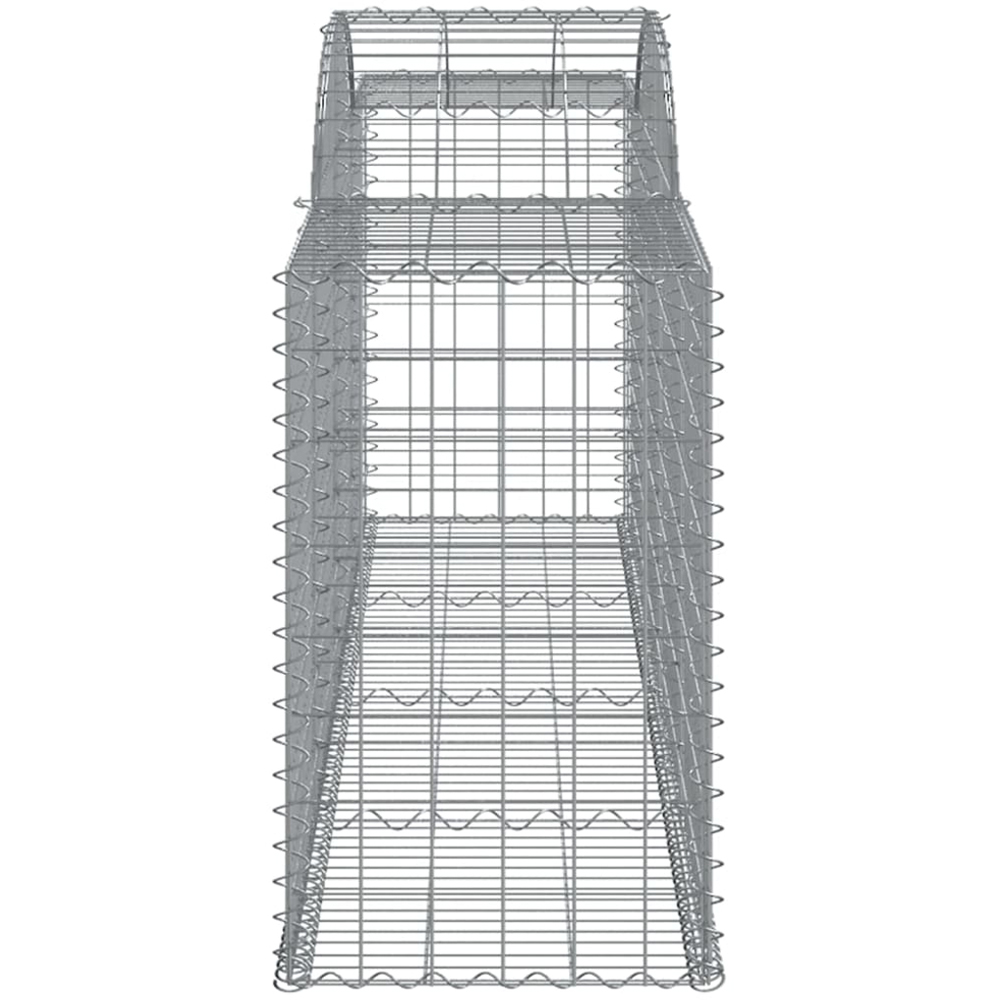 vidaXL Silver Galvanised Iron Arched Gabion Basket 300 x 50 x 80/100cm Image 3