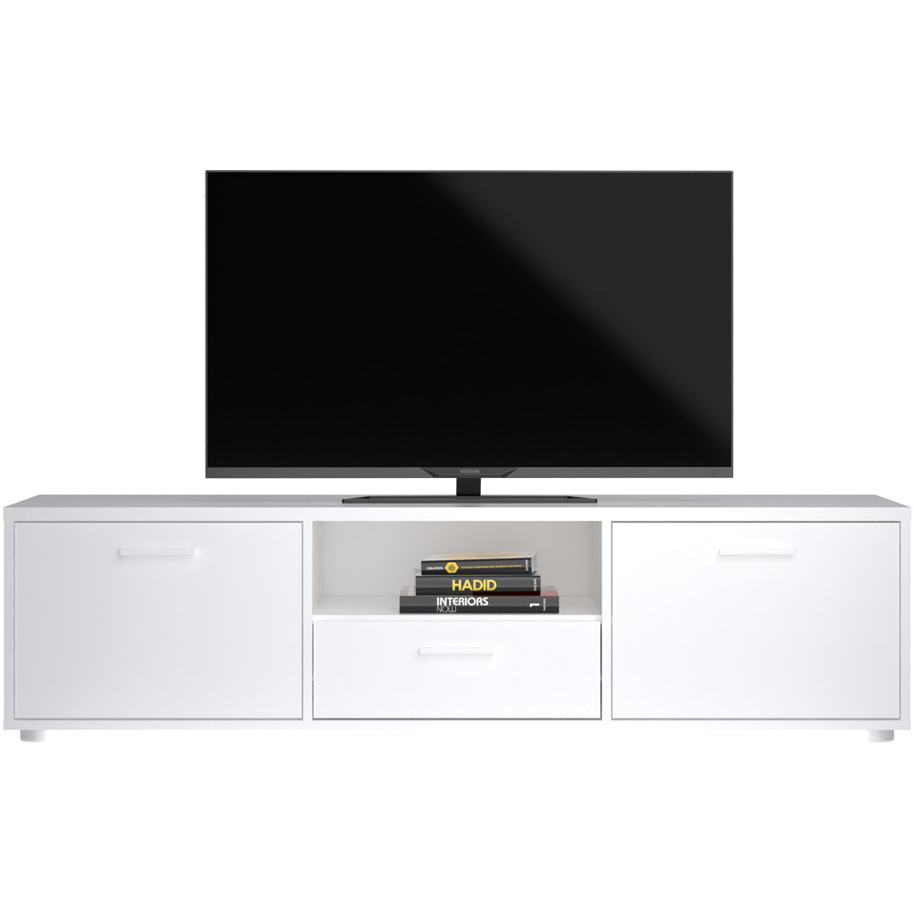Furniture To Go Media 2 Door Single Drawer White TV Unit Image 8