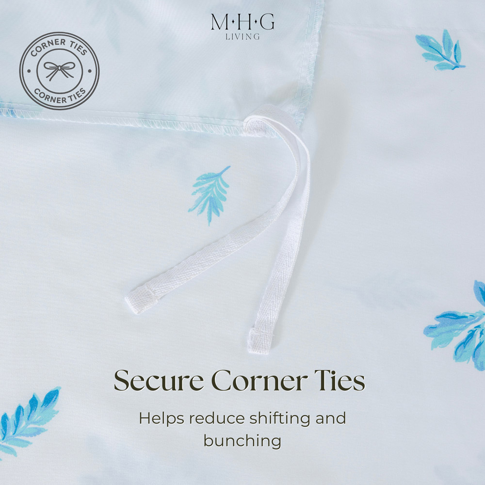 MHG Living Single Sky Garden Blue Floral Reversible Duvet Cover Set Image 6