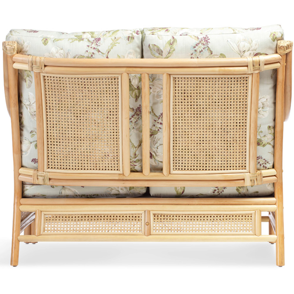 Desser Chester 2 Seater Natural Rattan Floral Fabric Sofa Image 4