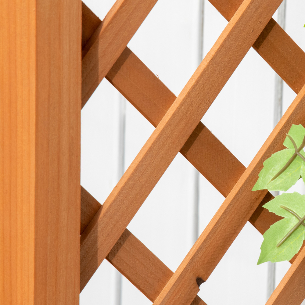 Outsunny Brown Wooden Raised Garden Bed with Trellis 152 x 36 x 83cm Image 4