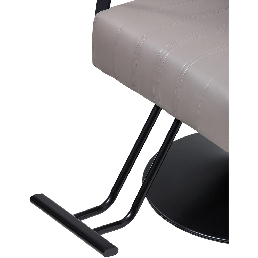 Living and Home Grey and Black Swivel Base Salon Barber Chair with Hydraulic Lift Image 3