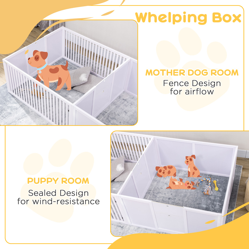 PawHut 7 Panel White Small Animal Pet Playpen Image 7