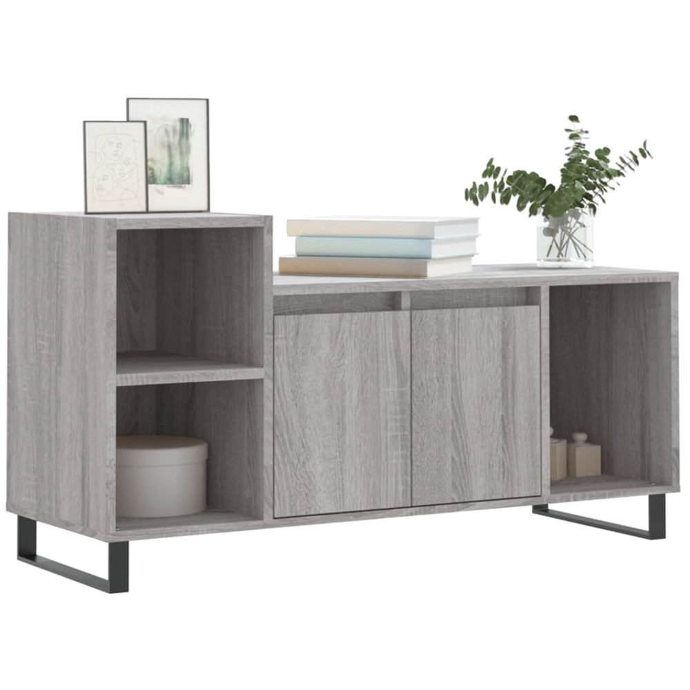 vidaXL 2 Door 3 Shelf Grey Sonoma TV Cabinet Image 3